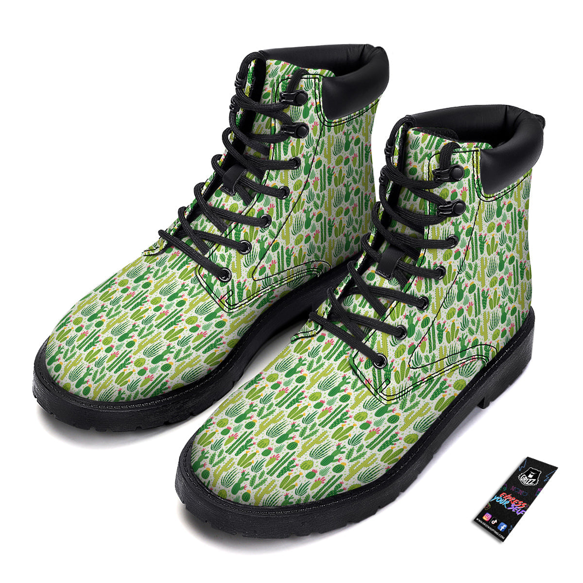 Cactus Cute Cartoon Print Pattern Boots-grizzshop