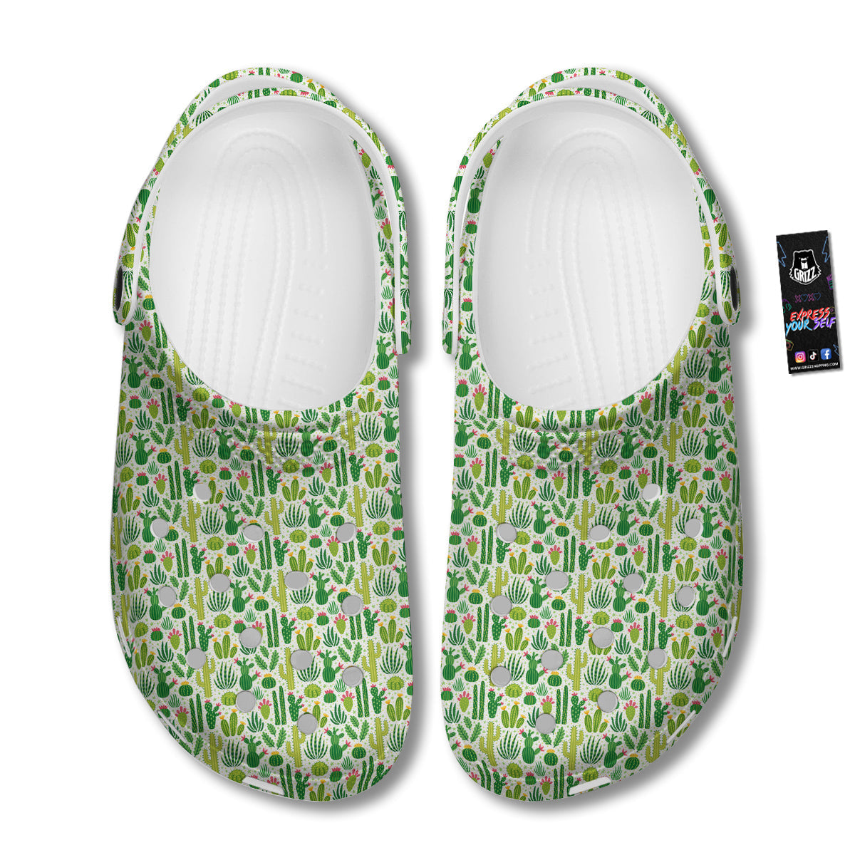 Cactus Cute Cartoon Print Pattern Clog-grizzshop
