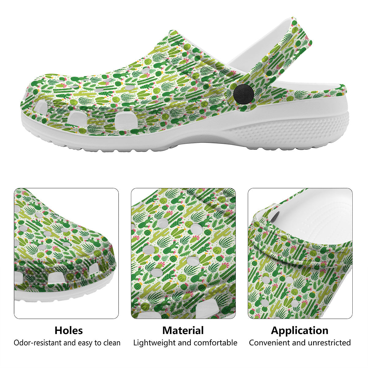 Cactus Cute Cartoon Print Pattern Clog-grizzshop