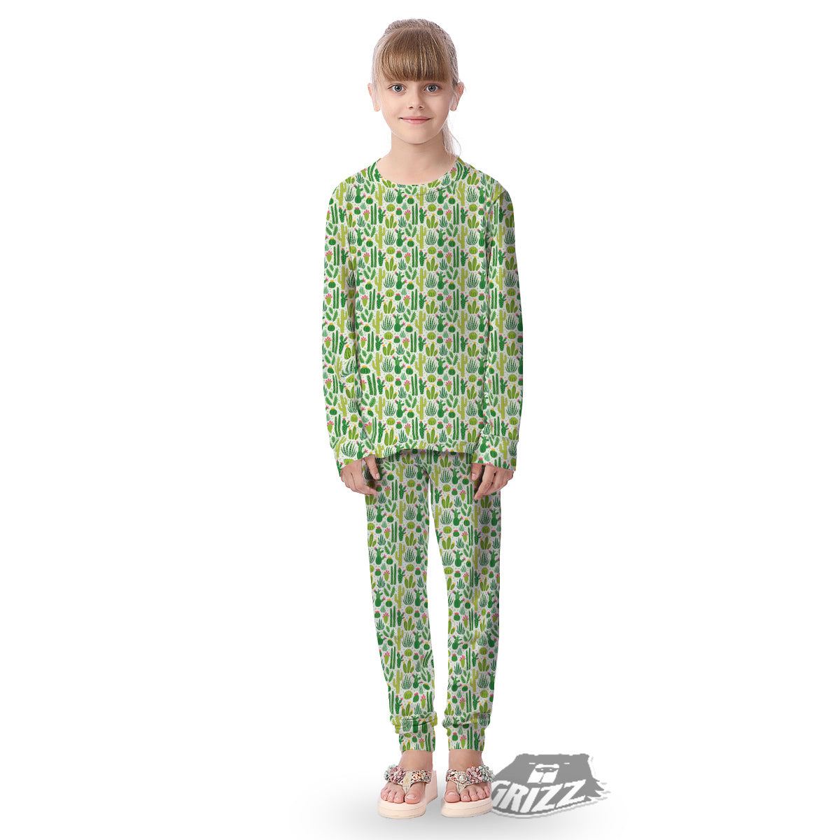 Cactus Cute Cartoon Print Pattern Kid's Pajamas-grizzshop