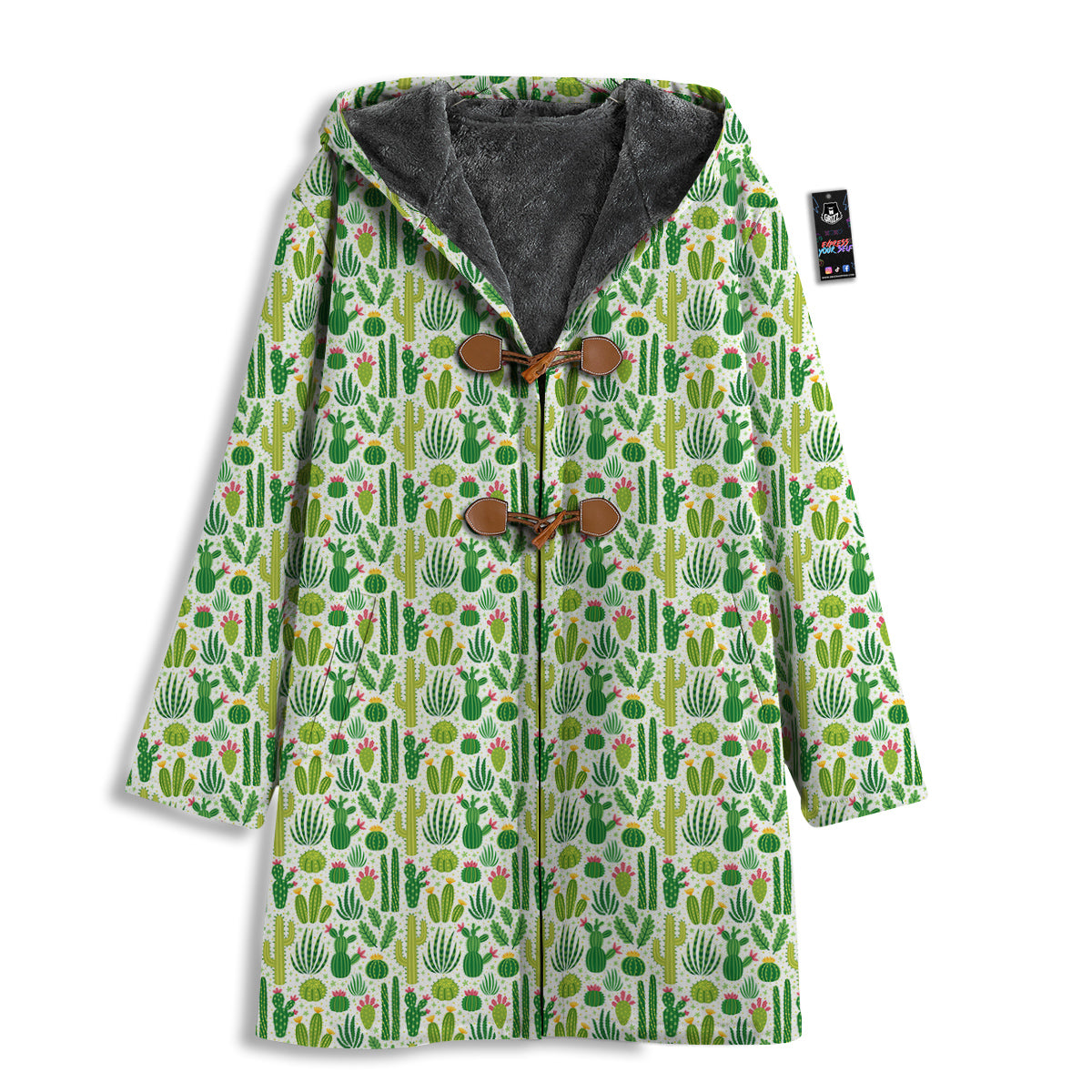 Cactus Cute Cartoon Print Pattern Men's Windbreaker Jacket-grizzshop