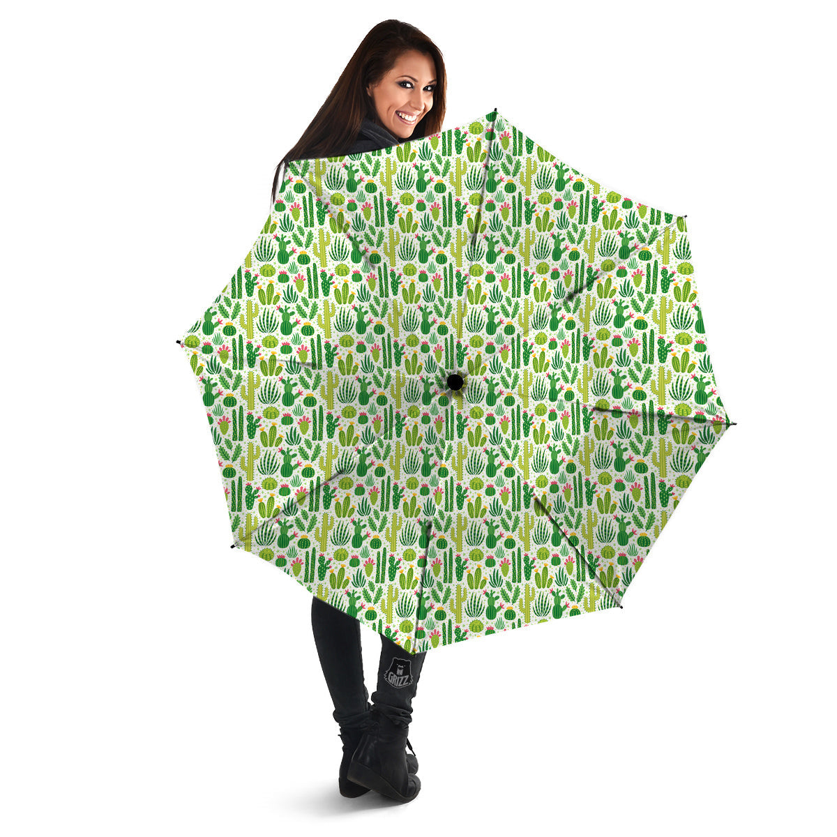 Cactus Cute Cartoon Print Pattern Umbrella-grizzshop