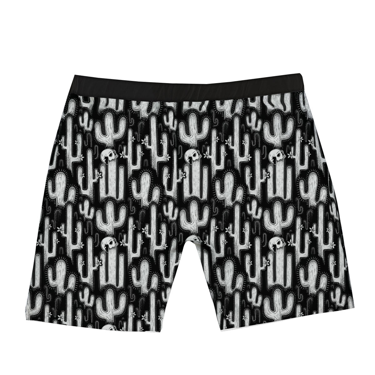 Cactus White And Black Print Pattern Boxer Briefs-grizzshop