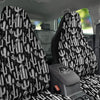 Cactus White And Black Print Pattern Car Seat Covers-grizzshop