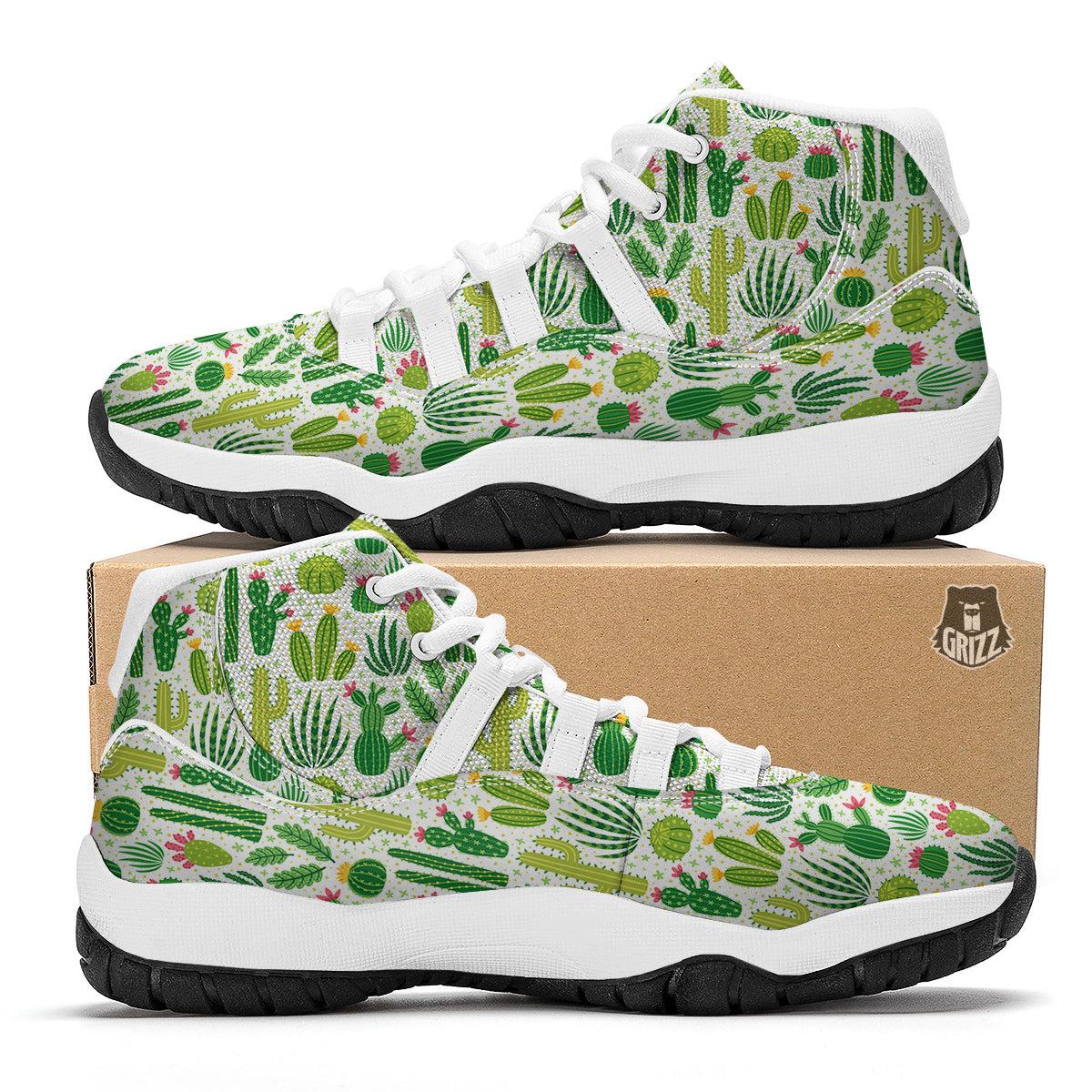 Cactus White Bball Shoes-grizzshop