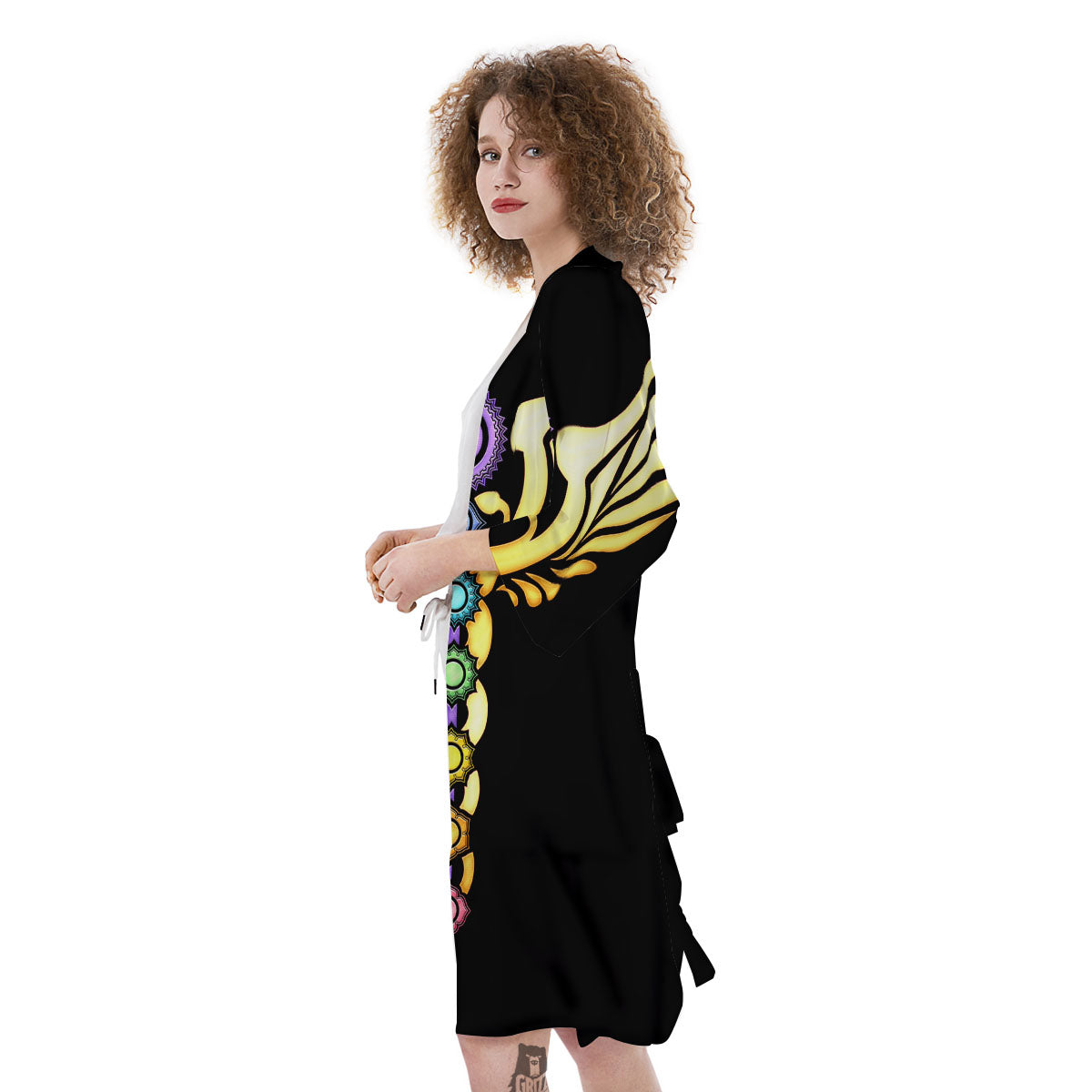 Caduceus 7 Chakras Print Kimono-grizzshop