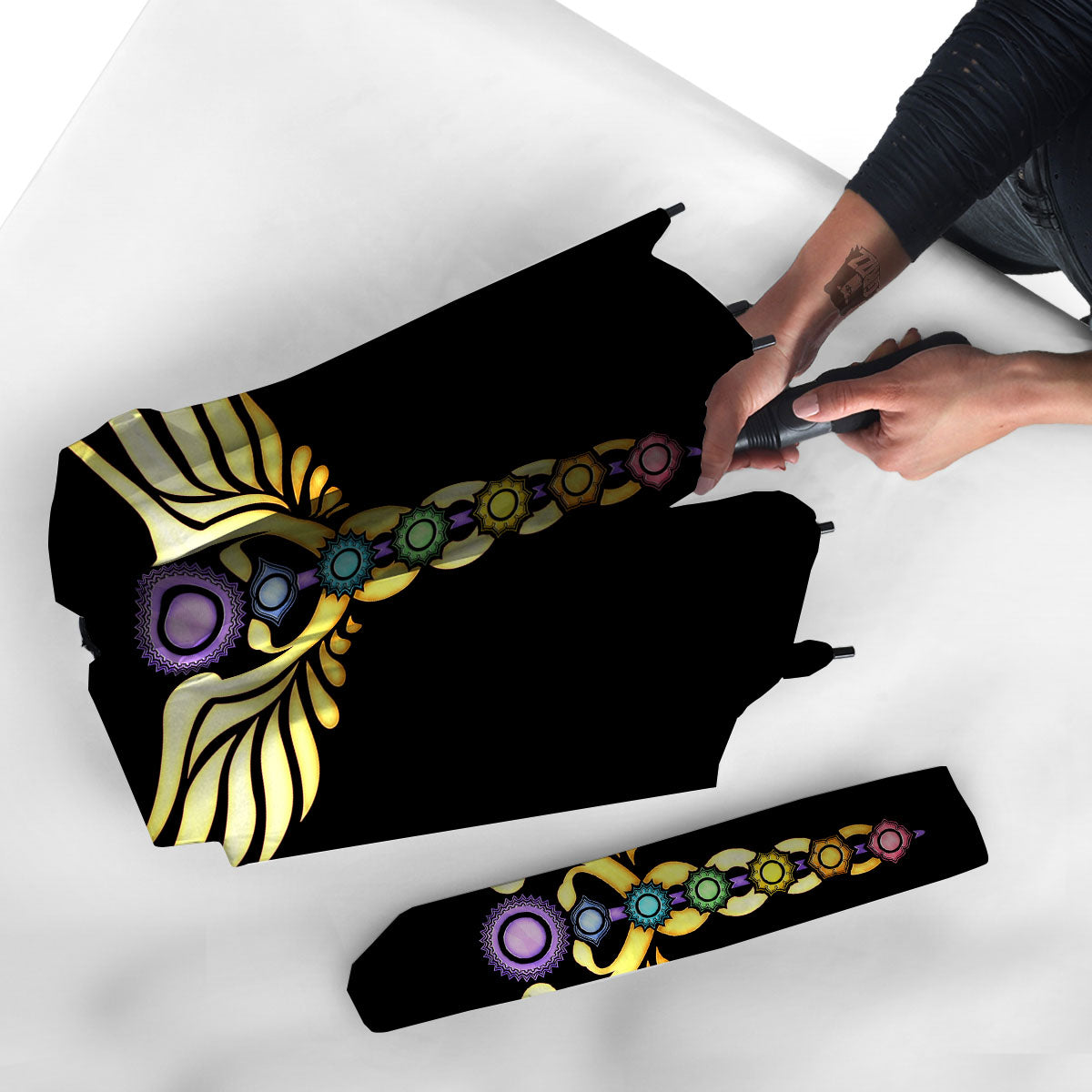 Caduceus 7 Chakras Print Umbrella-grizzshop