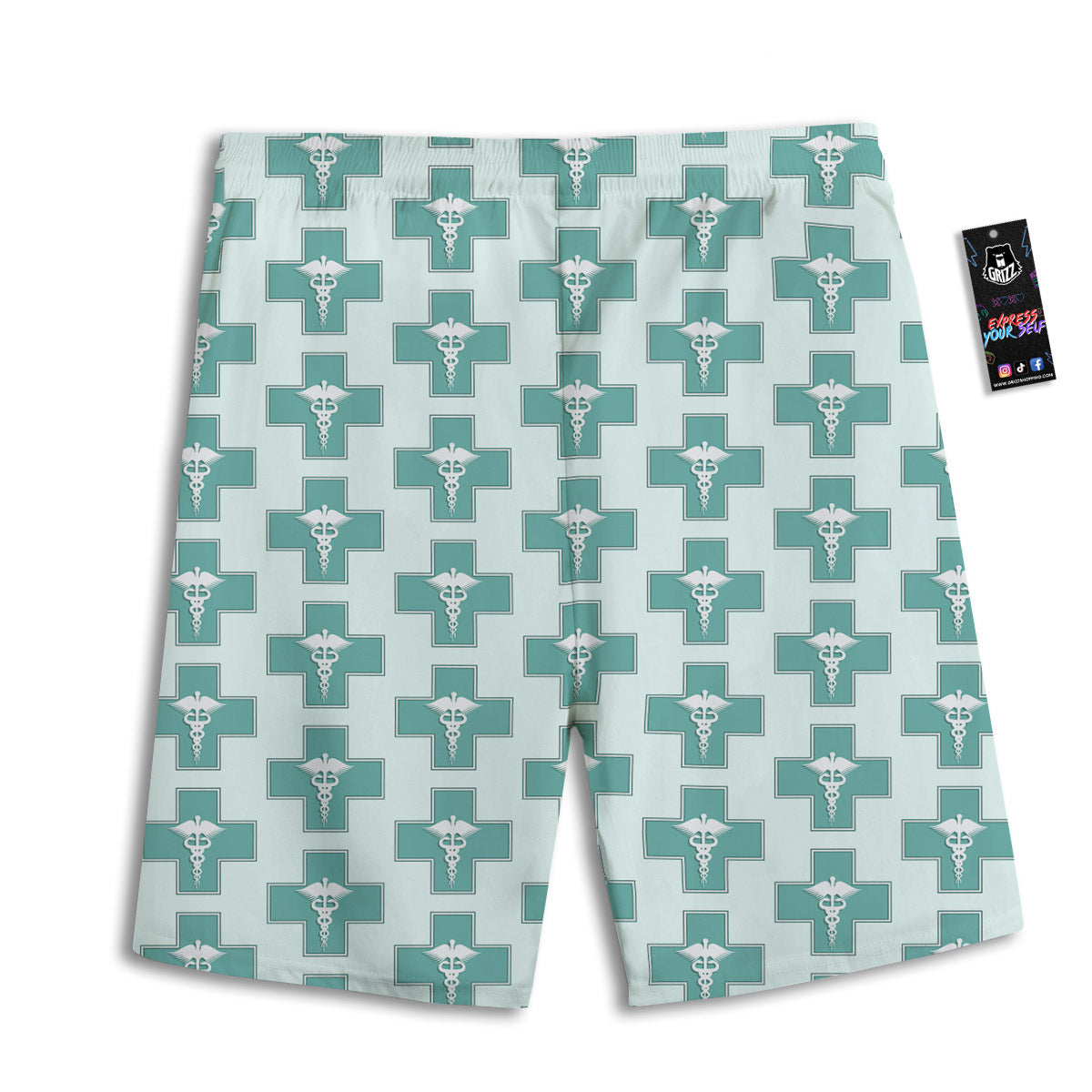 Caduceus Print Pattern Men's Athletic Shorts-grizzshop
