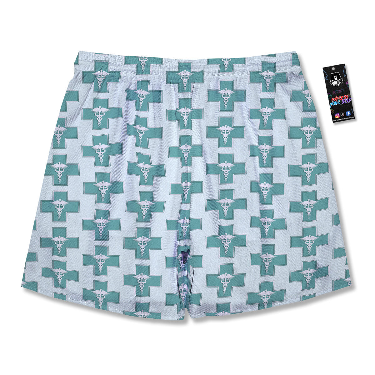 Caduceus Print Pattern Men's Running Shorts-grizzshop