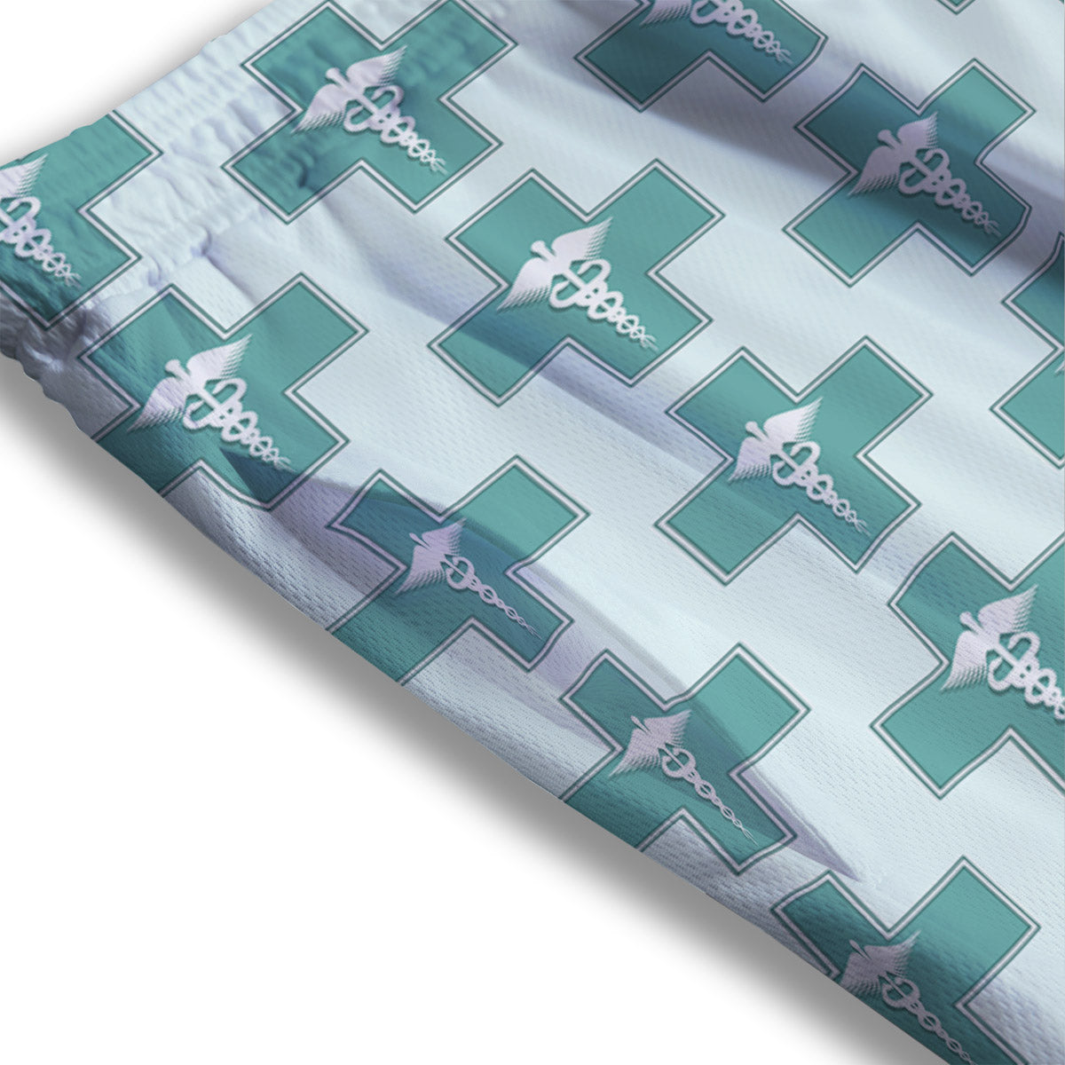 Caduceus Print Pattern Mesh Shorts-grizzshop
