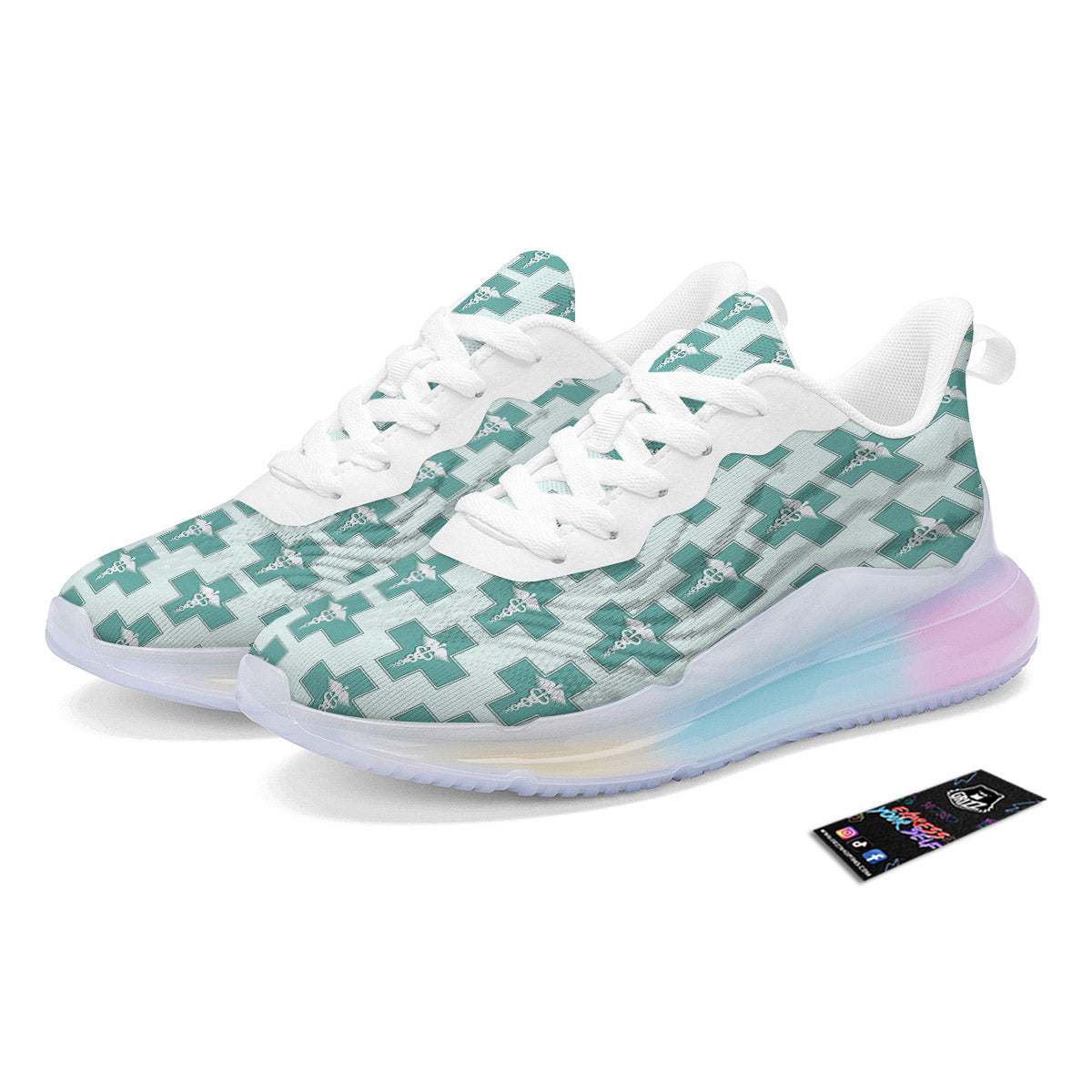 Caduceus Print Pattern Running Sneakers-grizzshop