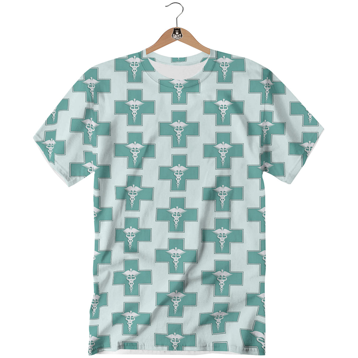 Caduceus Print Pattern T-Shirt-grizzshop