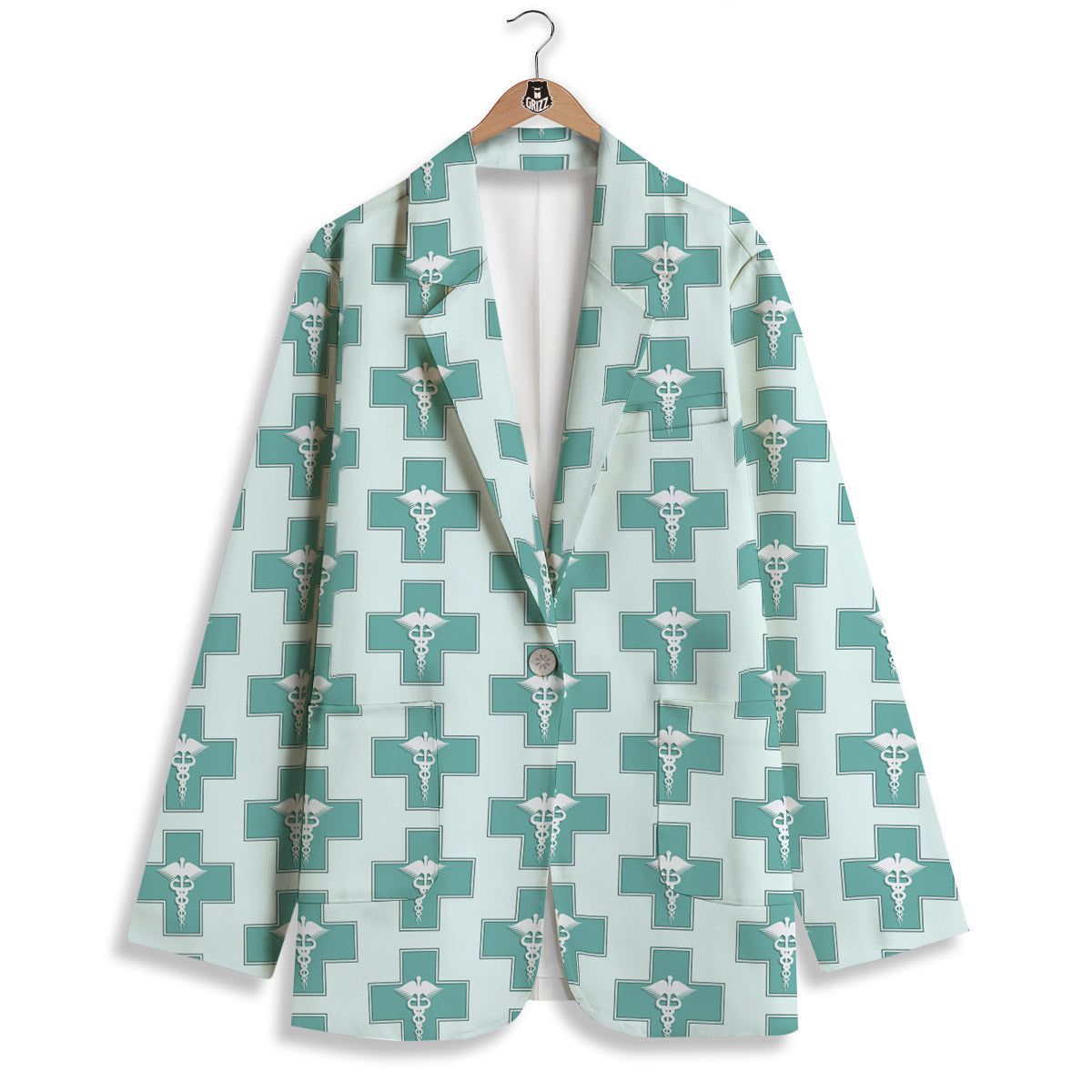 Caduceus Print Pattern Women's Blazer-grizzshop