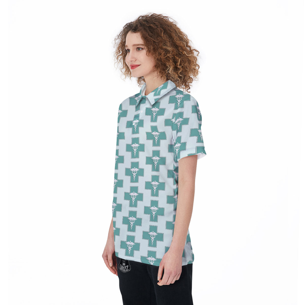 Caduceus Print Pattern Women's Golf Shirts-grizzshop