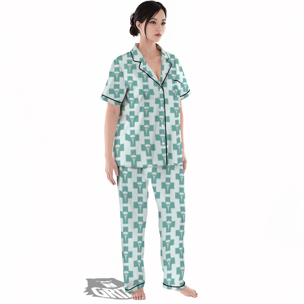 Caduceus Print Pattern Women's Pajamas Set-grizzshop