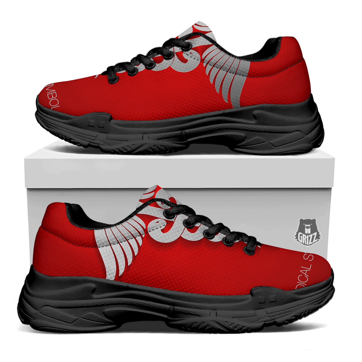 Caduceus Symbol Of Medicine Print Black Chunky Shoes-grizzshop