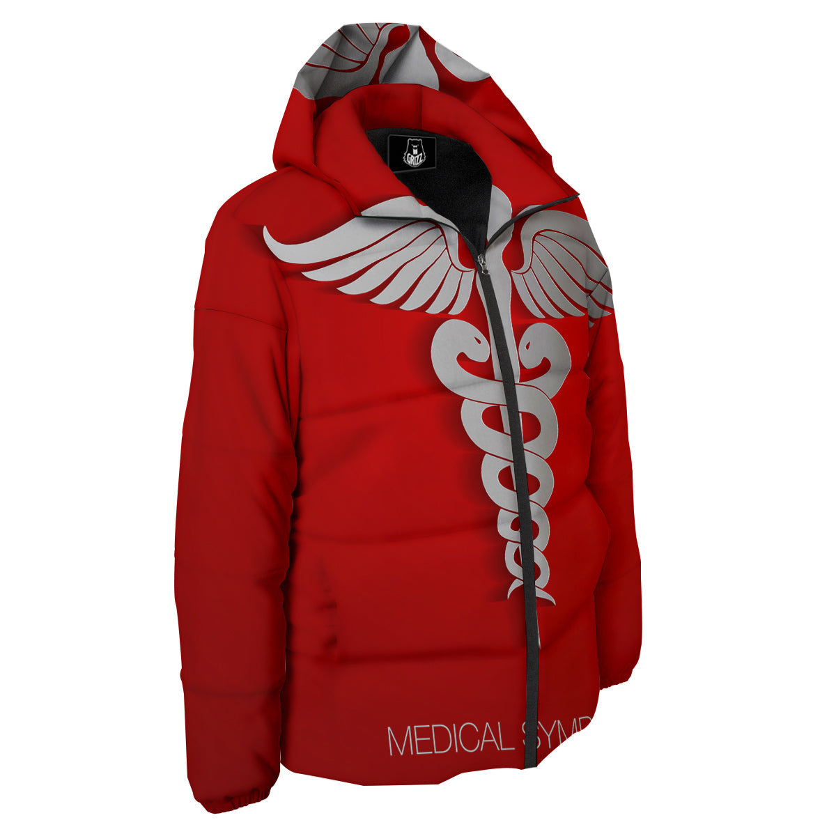 Caduceus Symbol Of Medicine Print Down Jacket-grizzshop
