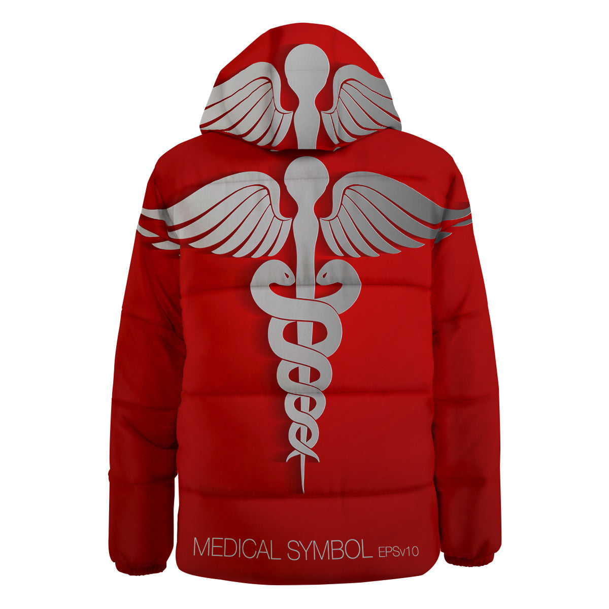 Caduceus Symbol Of Medicine Print Down Jacket-grizzshop