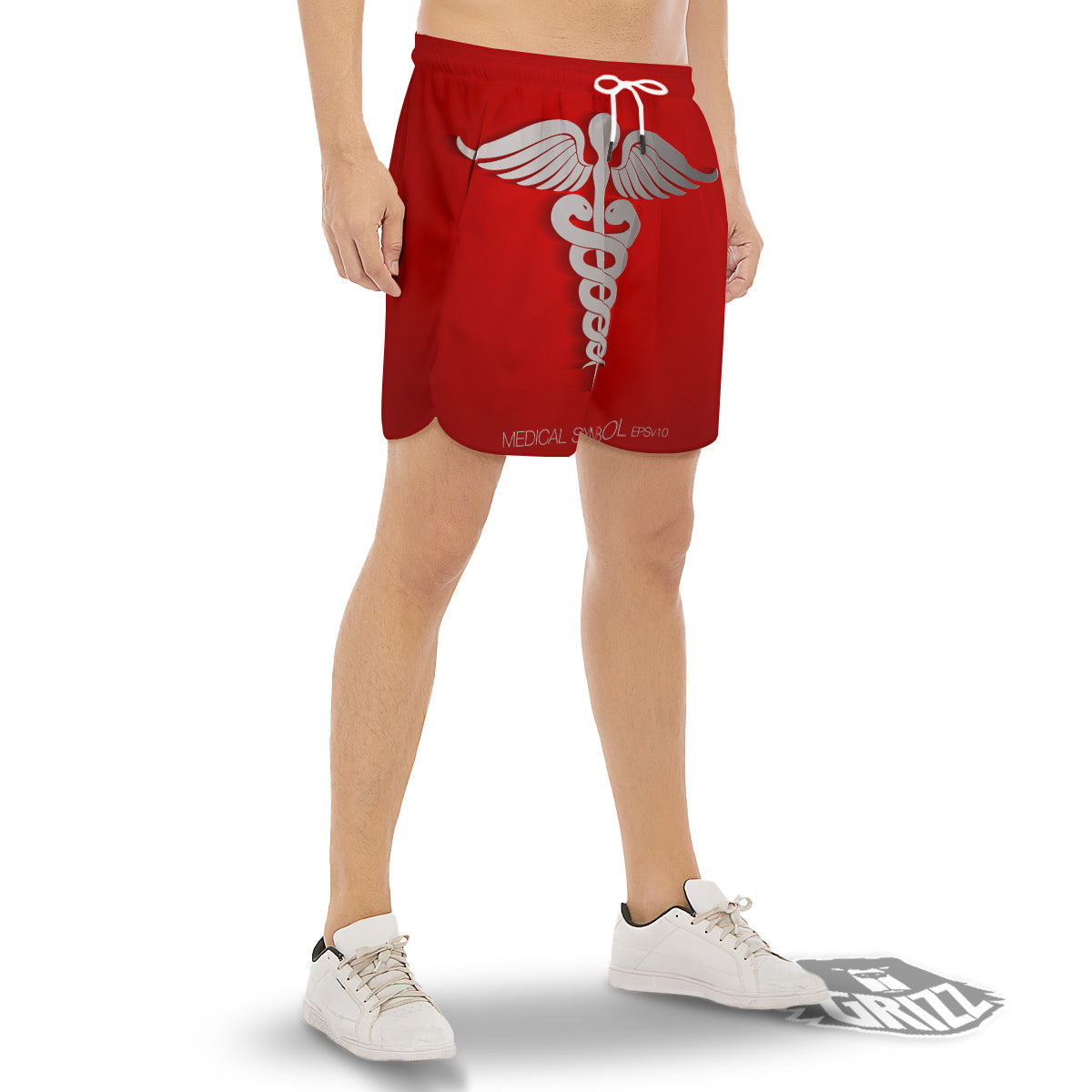 Caduceus Symbol Of Medicine Print Men's Gym Shorts-grizzshop