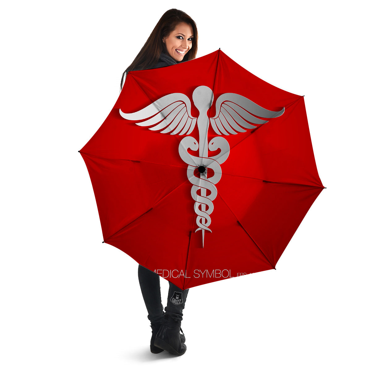 Caduceus Symbol Of Medicine Print Umbrella-grizzshop