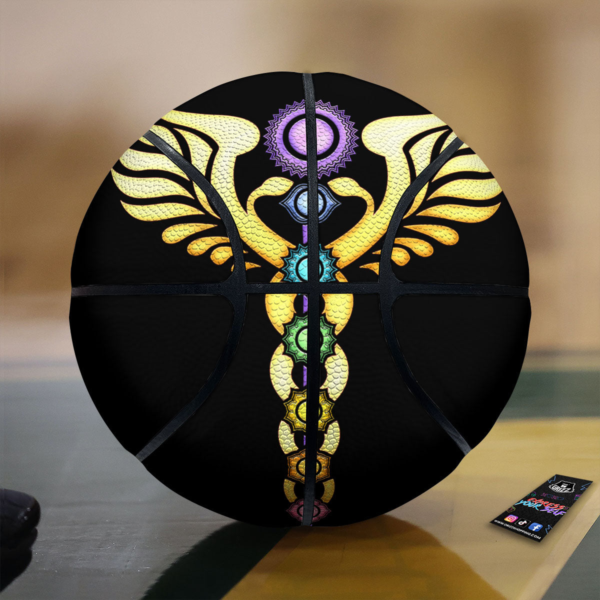 Caduceus 7 Chakras Print Basketball