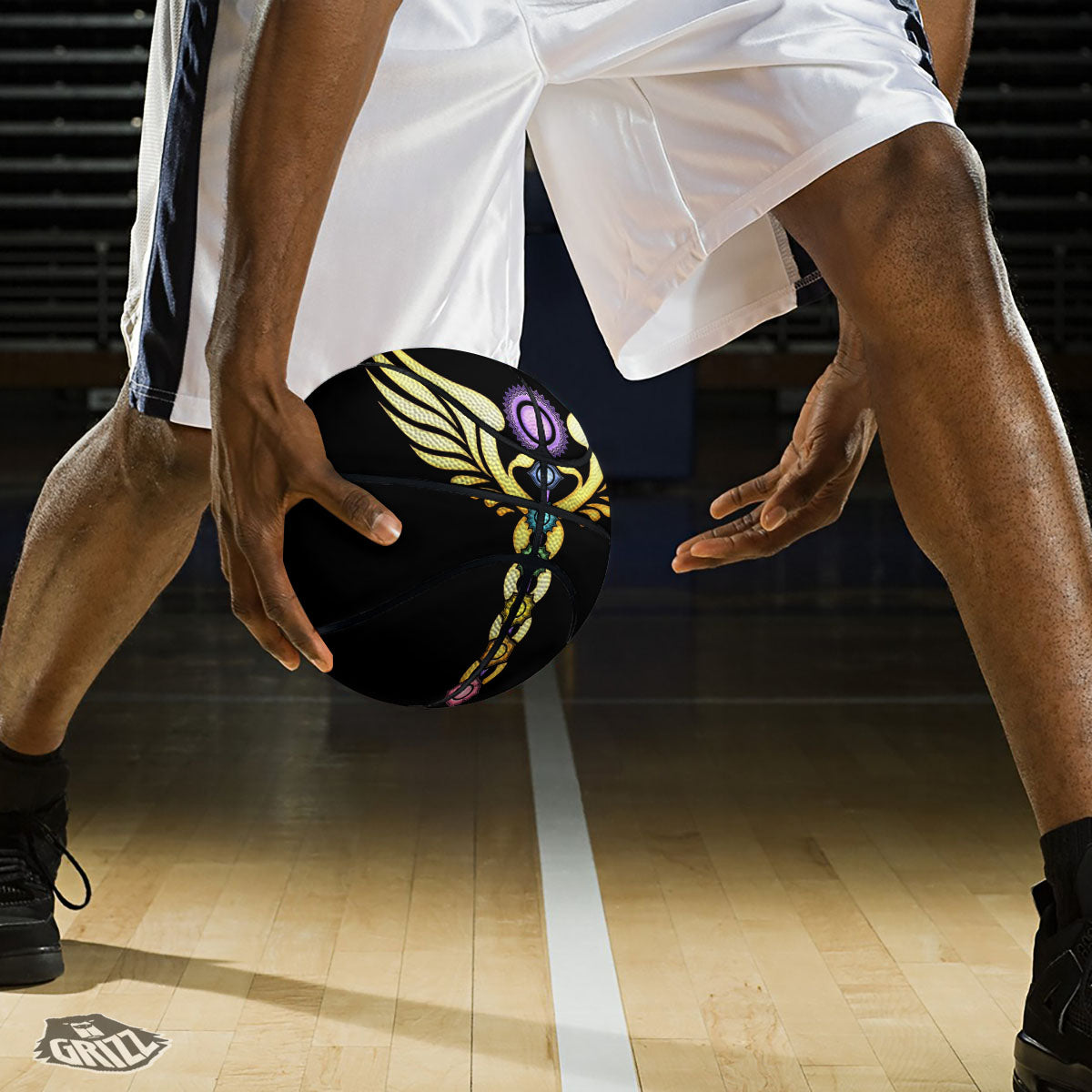 Caduceus 7 Chakras Print Basketball