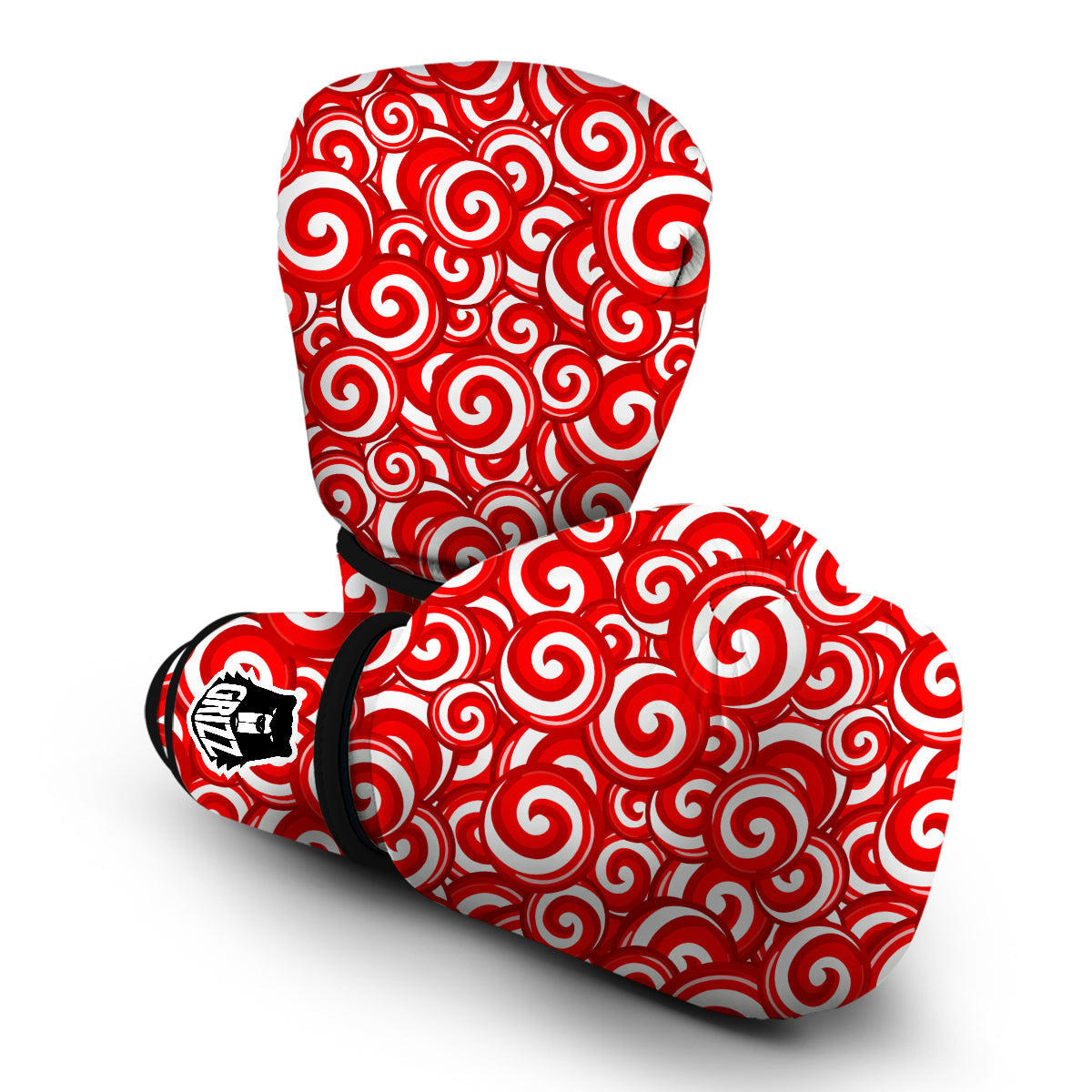 Cady Cane Pattern Print Boxing Gloves-grizzshop