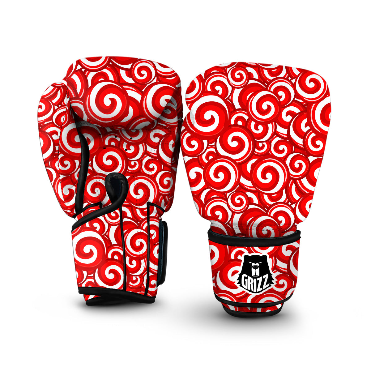 Cady Cane Pattern Print Boxing Gloves-grizzshop