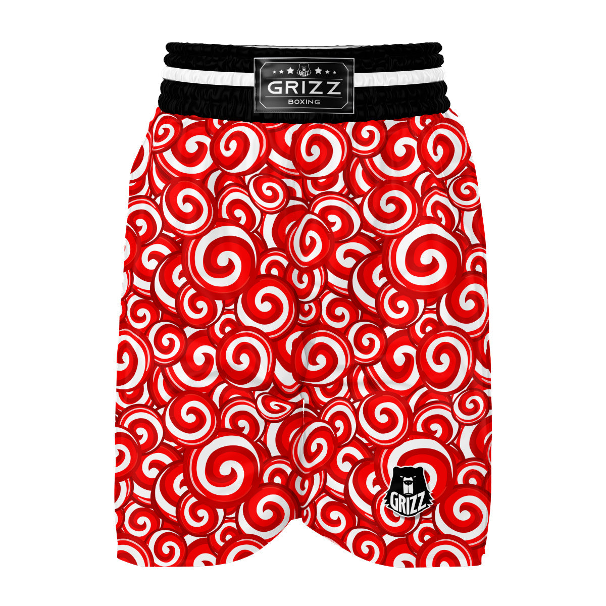 Cady Cane Pattern Print Boxing Shorts-grizzshop