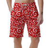 Cady Cane Pattern Print Men's Shorts-grizzshop