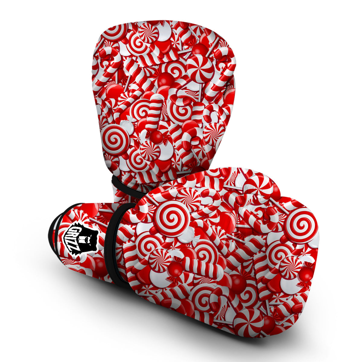 Cady Cane Print Pattern Boxing Gloves-grizzshop