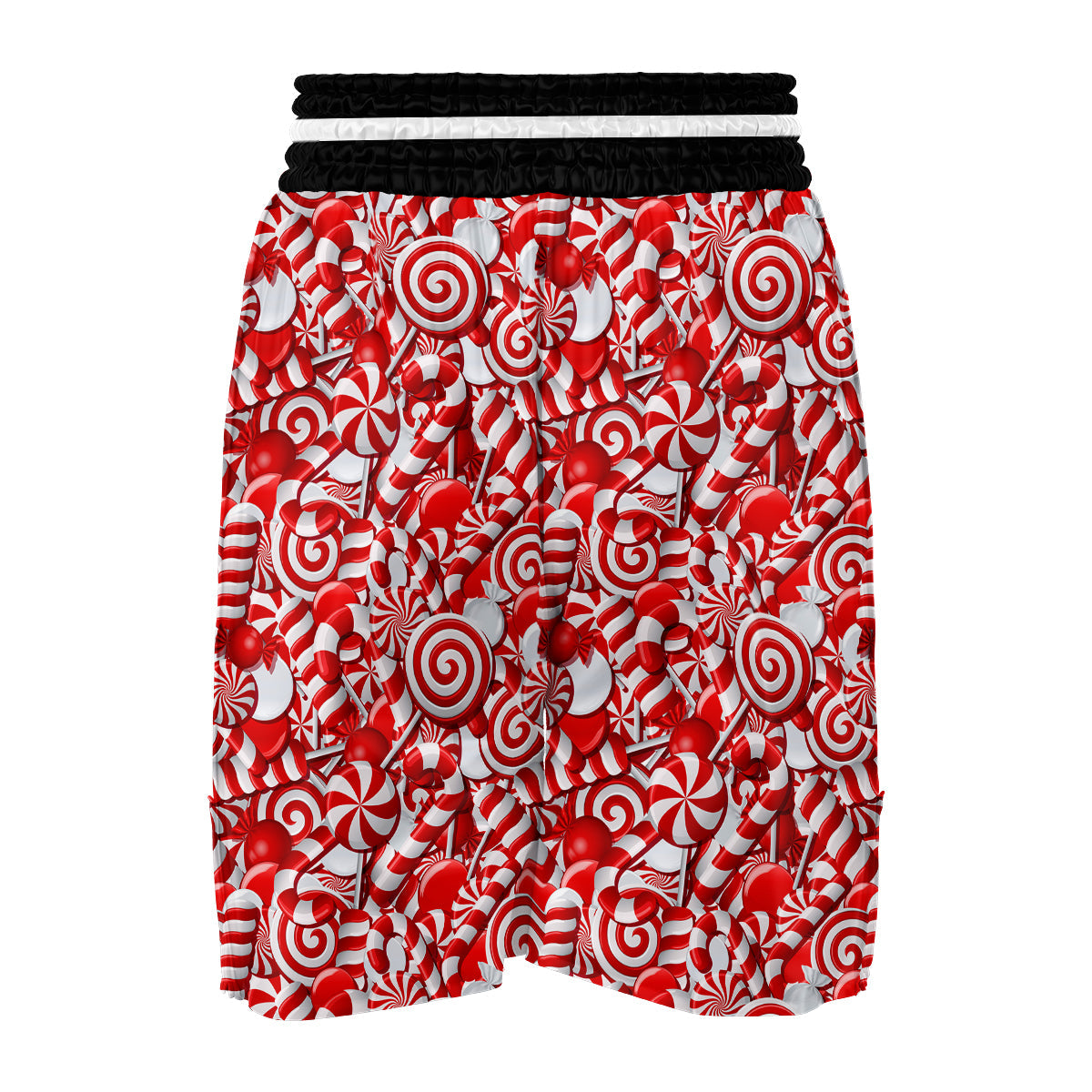 Cady Cane Print Pattern Boxing Shorts-grizzshop