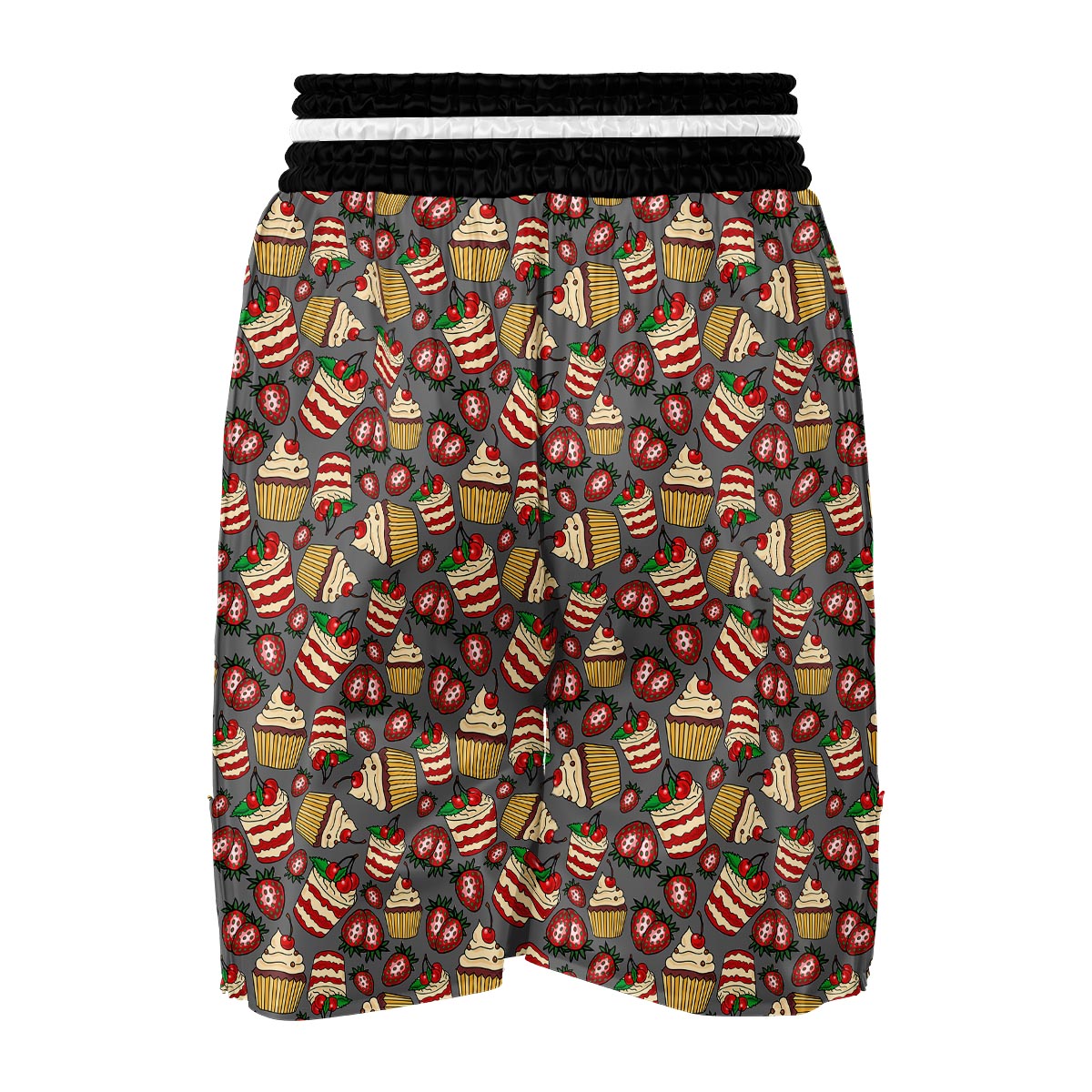 Cake Strawberry Pattern Print Boxing Shorts-grizzshop
