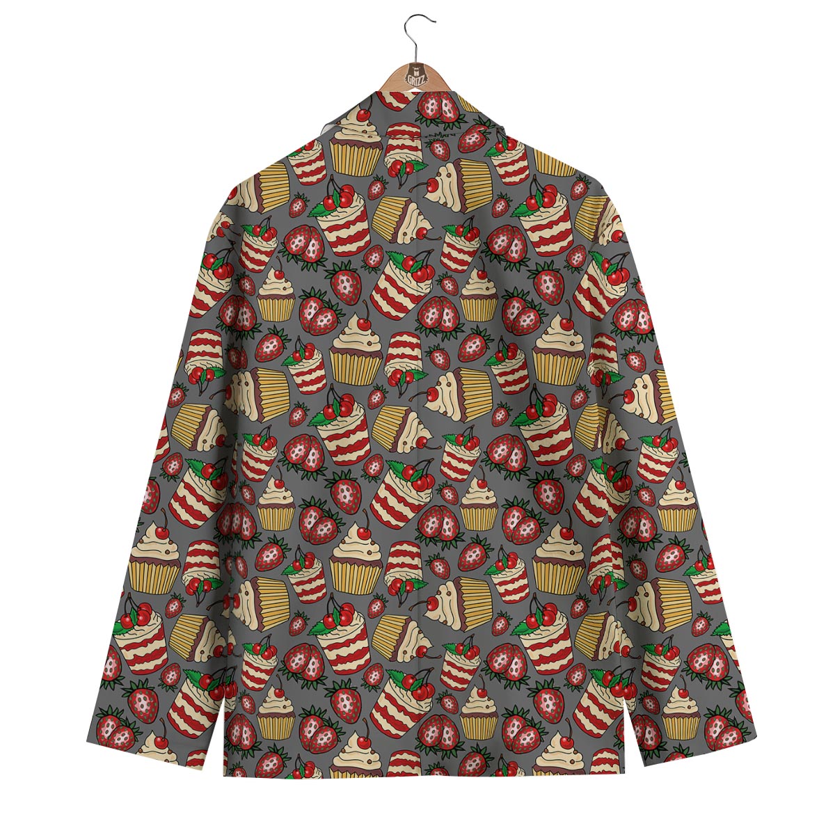 Cake Strawberry Pattern Print Men's Blazer-grizzshop