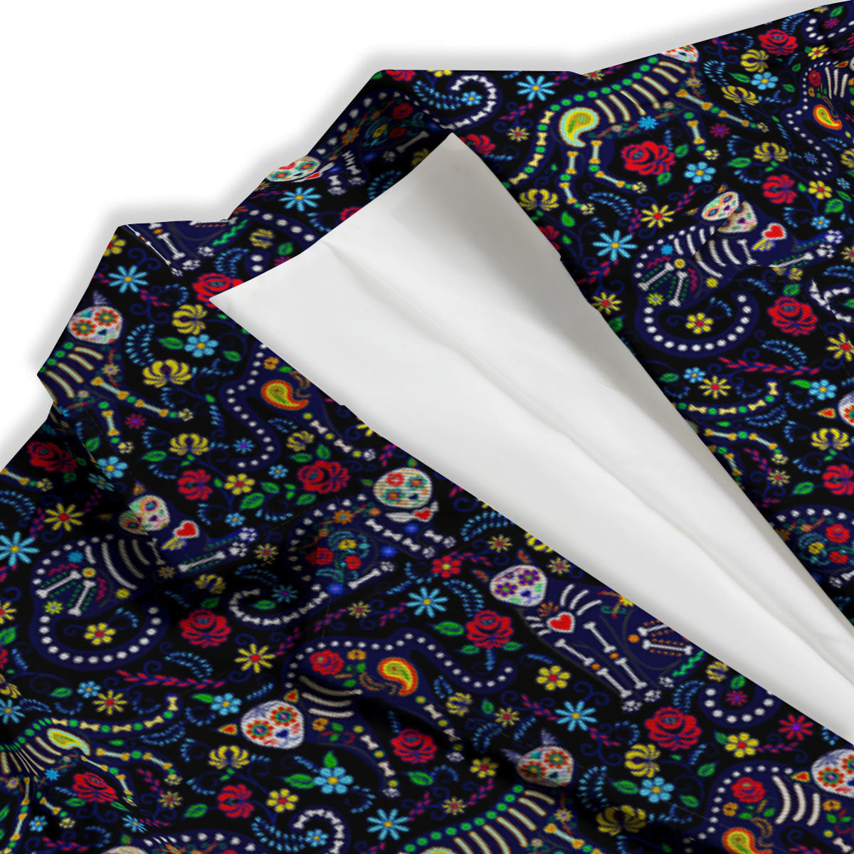 Calavera Cat Day Of The Dead Print Pattern Women's Blazer-grizzshop