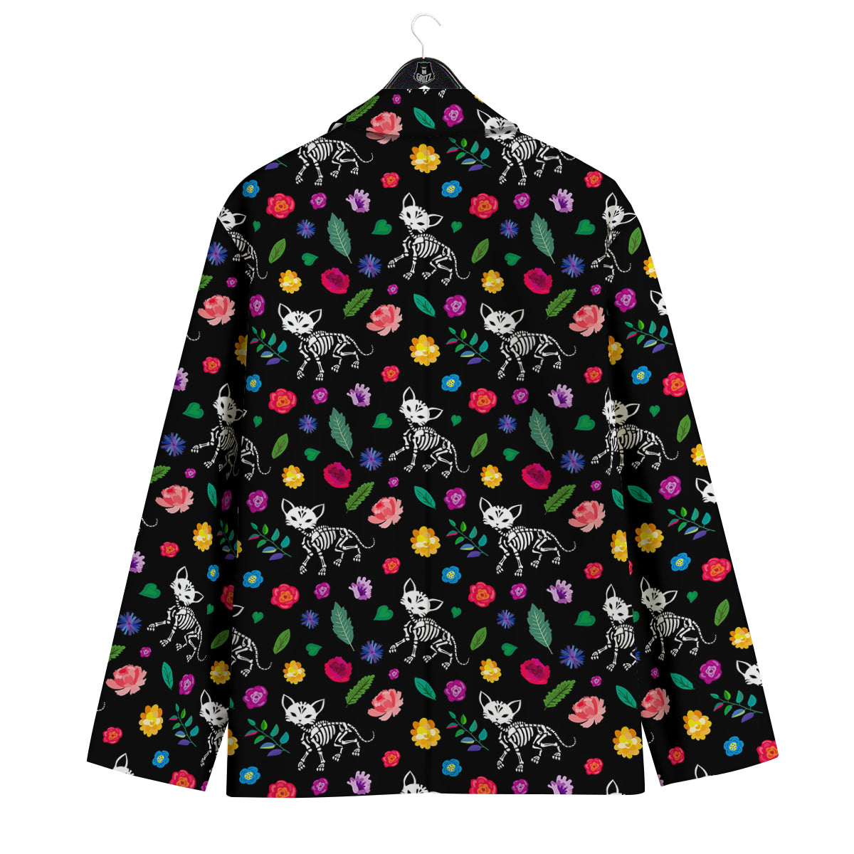 Calavera Cat Skeleton Print Pattern Men's Sport Coat-grizzshop