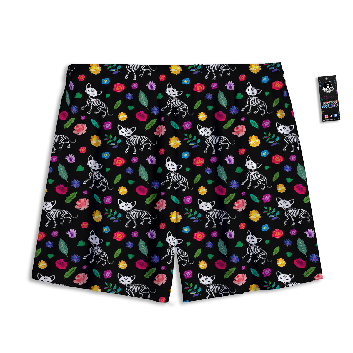 English Bulldog Wearing Glasses Print Mesh Shorts