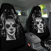 Calavera Girl White And Black Print Car Seat Covers-grizzshop