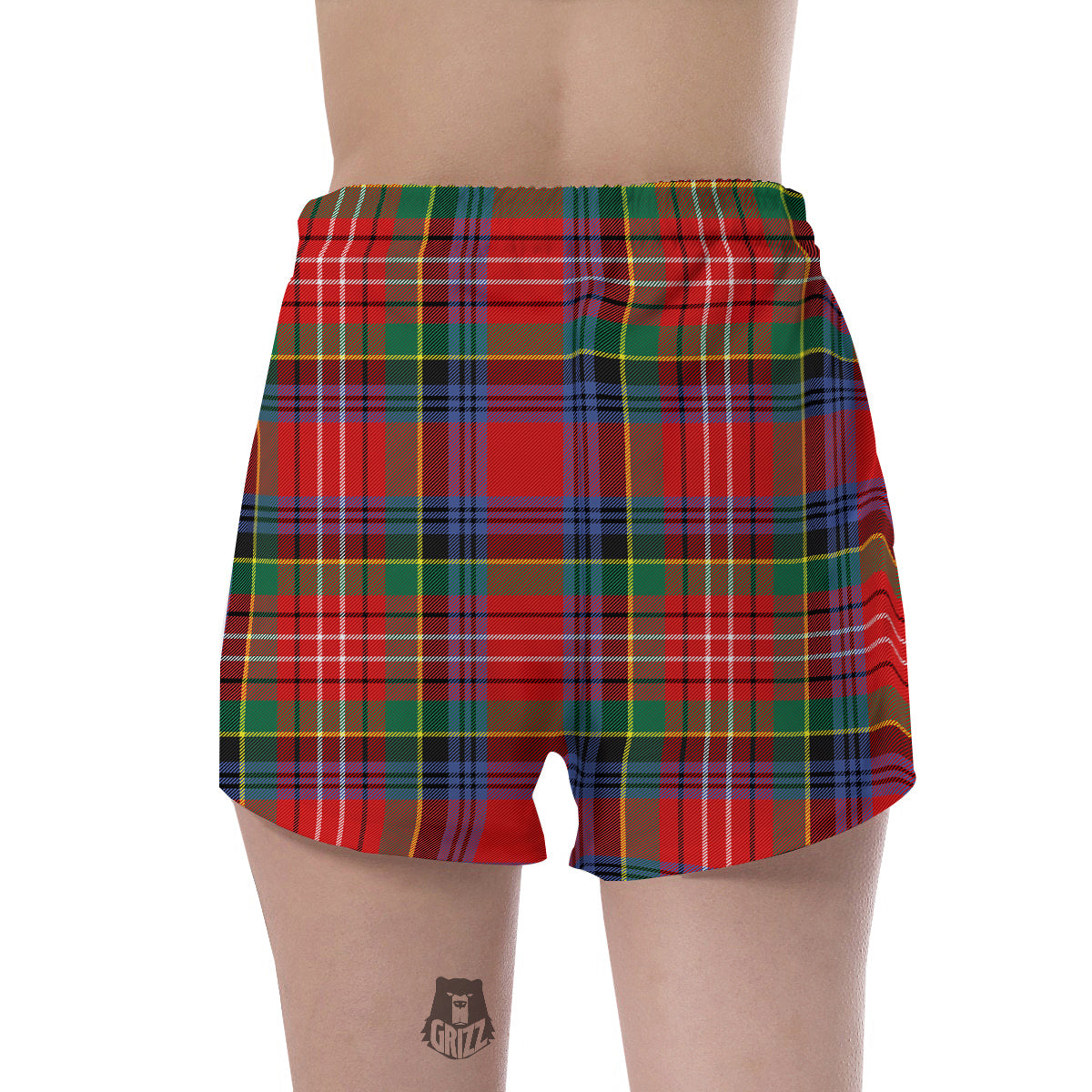 Caledonia Red Plaid Tartan Women's Shorts-grizzshop