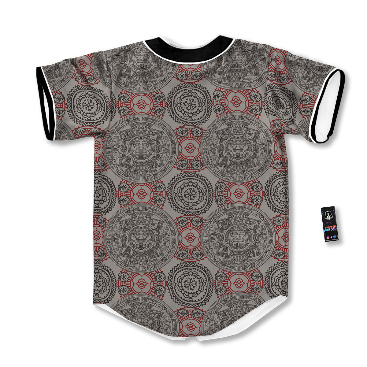 Calendar Aztec Doodle Print Pattern Baseball Jersey-grizzshop