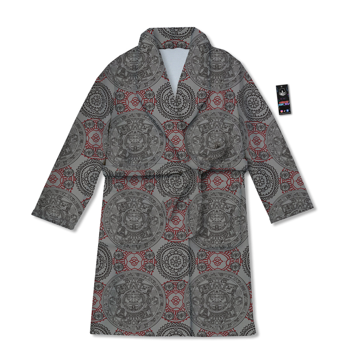 Calendar Aztec Doodle Print Pattern Bathrobe-grizzshop