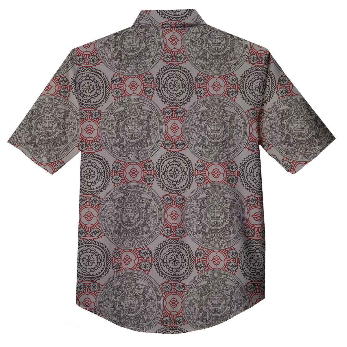 Calendar Aztec Doodle Print Pattern Button Up Shirt-grizzshop