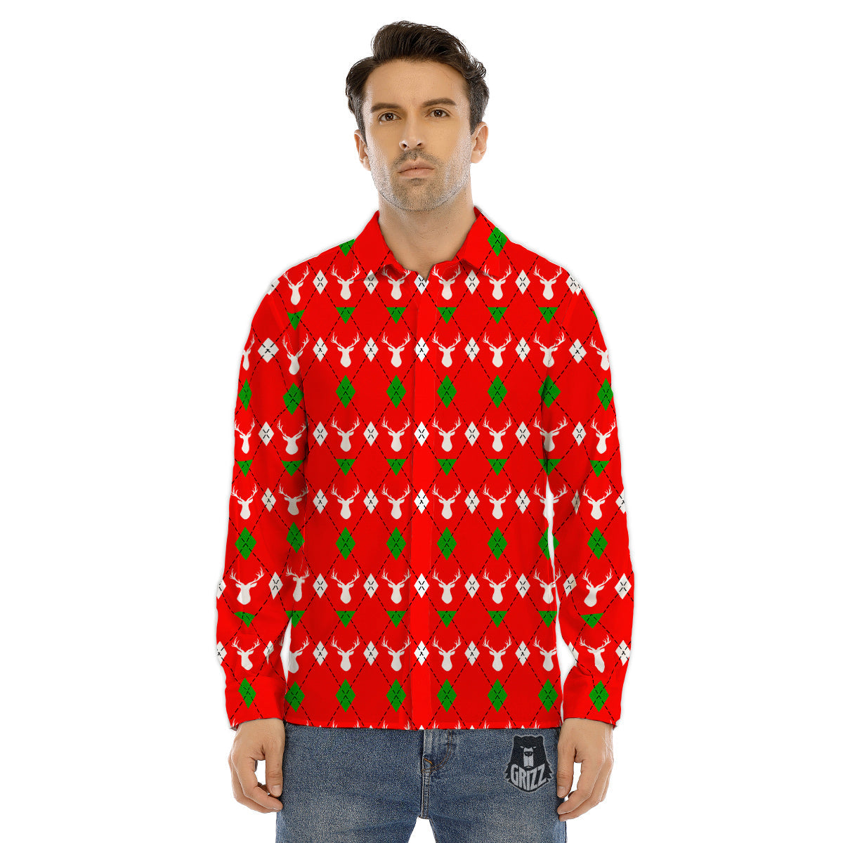 Calendar Aztec Doodle Print Pattern Men's Dress Shirts-grizzshop