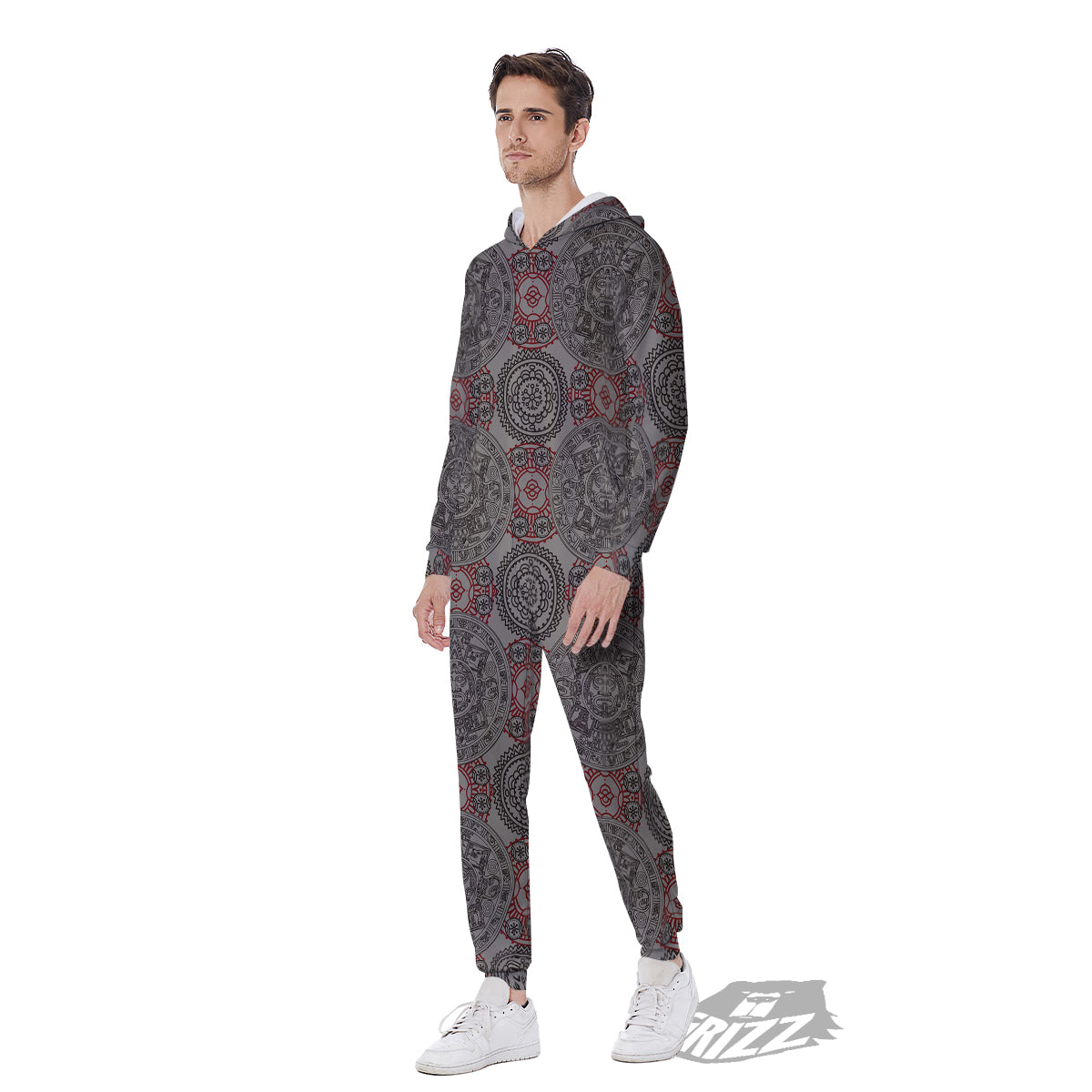 Calendar Aztec Doodle Print Pattern Men's Jumpsuit-grizzshop