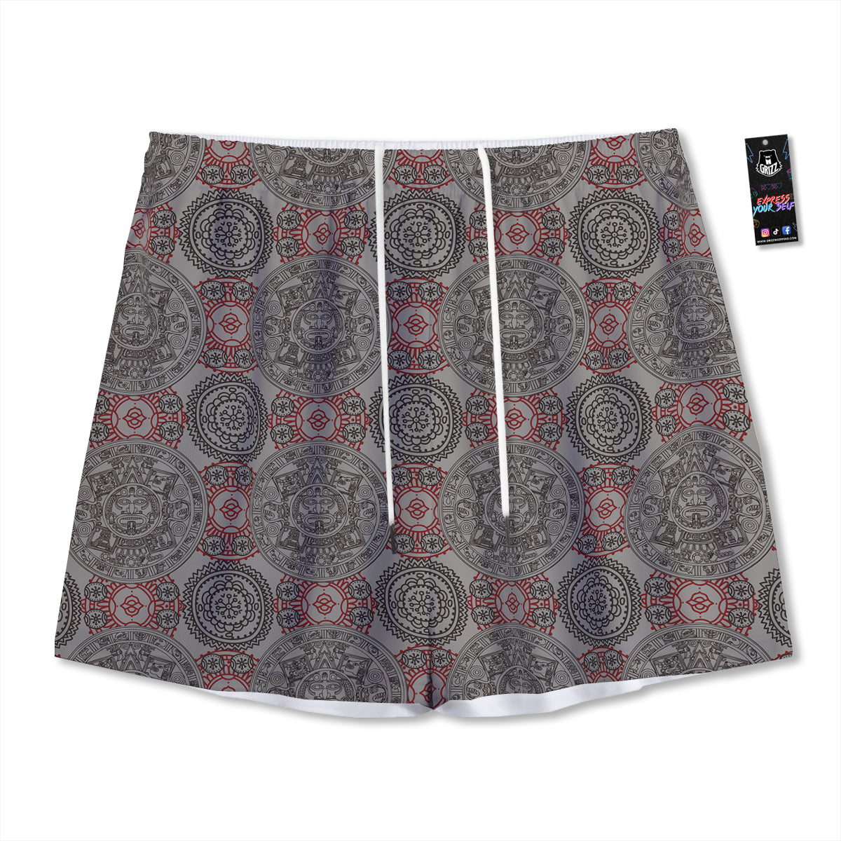 Equipment Fishing Print Pattern Mesh Shorts