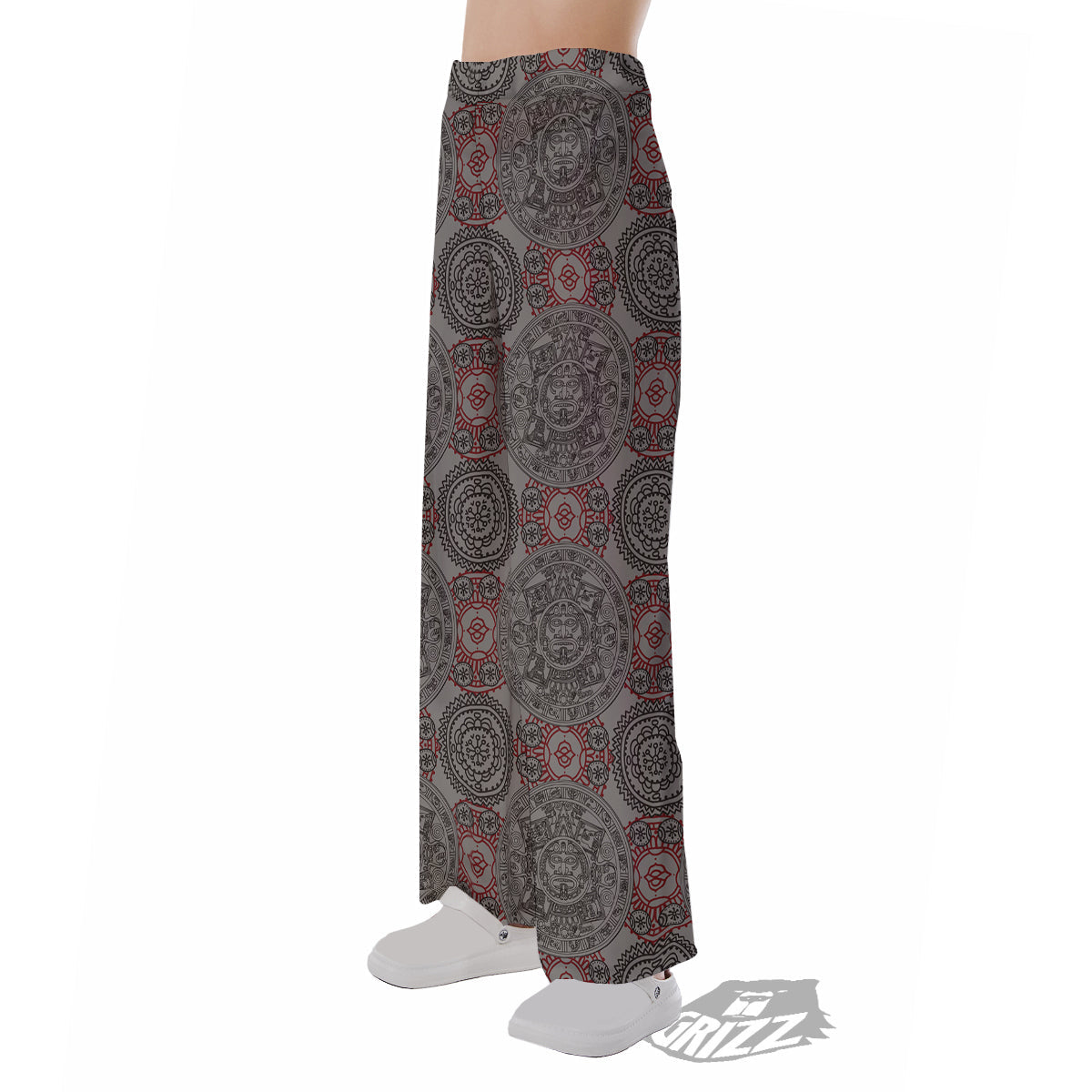 Calendar Aztec Doodle Print Pattern Pajama Pants-grizzshop