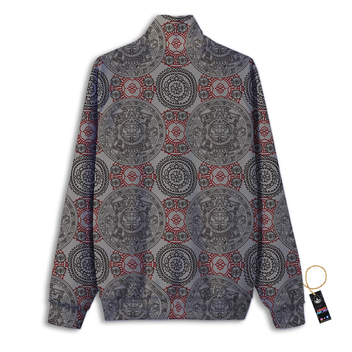 Calendar Aztec Doodle Print Pattern Track Jacket-grizzshop