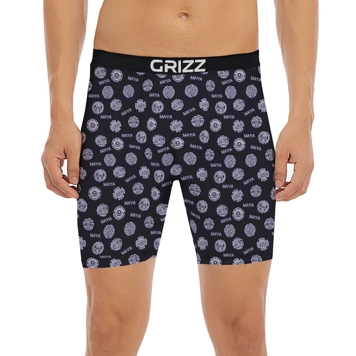 Calendar Aztec Maya Exotic Print Pattern Boxer Briefs-grizzshop