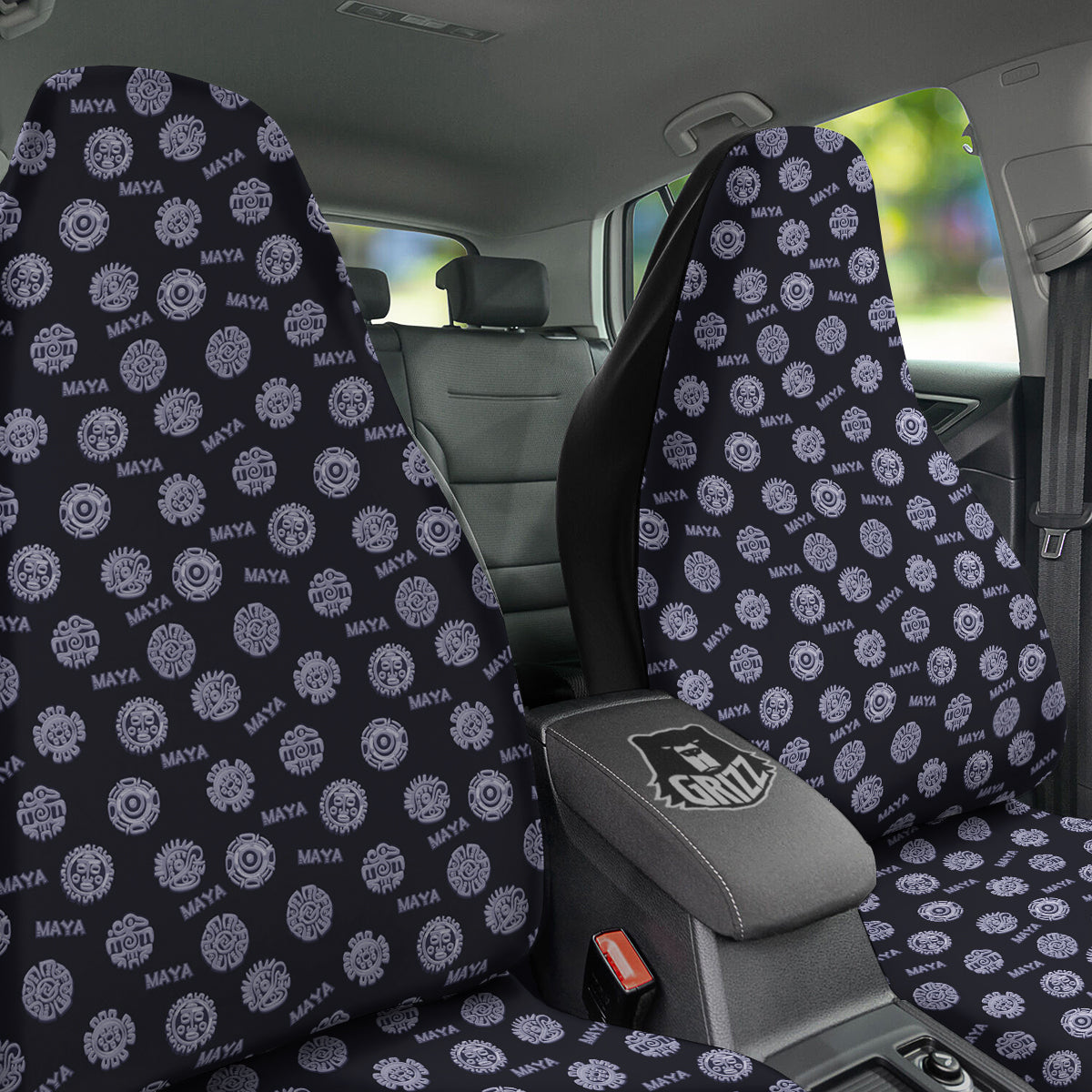 Calendar Aztec Maya Exotic Print Pattern Car Seat Covers-grizzshop