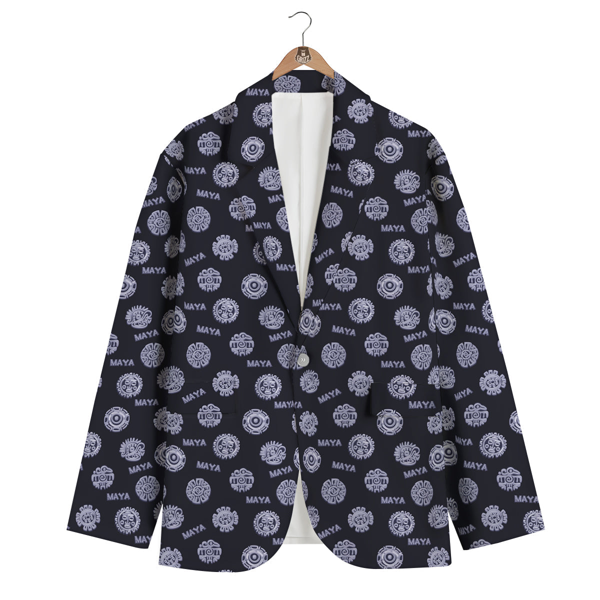 Calendar Aztec Maya Exotic Print Pattern Men's Blazer-grizzshop